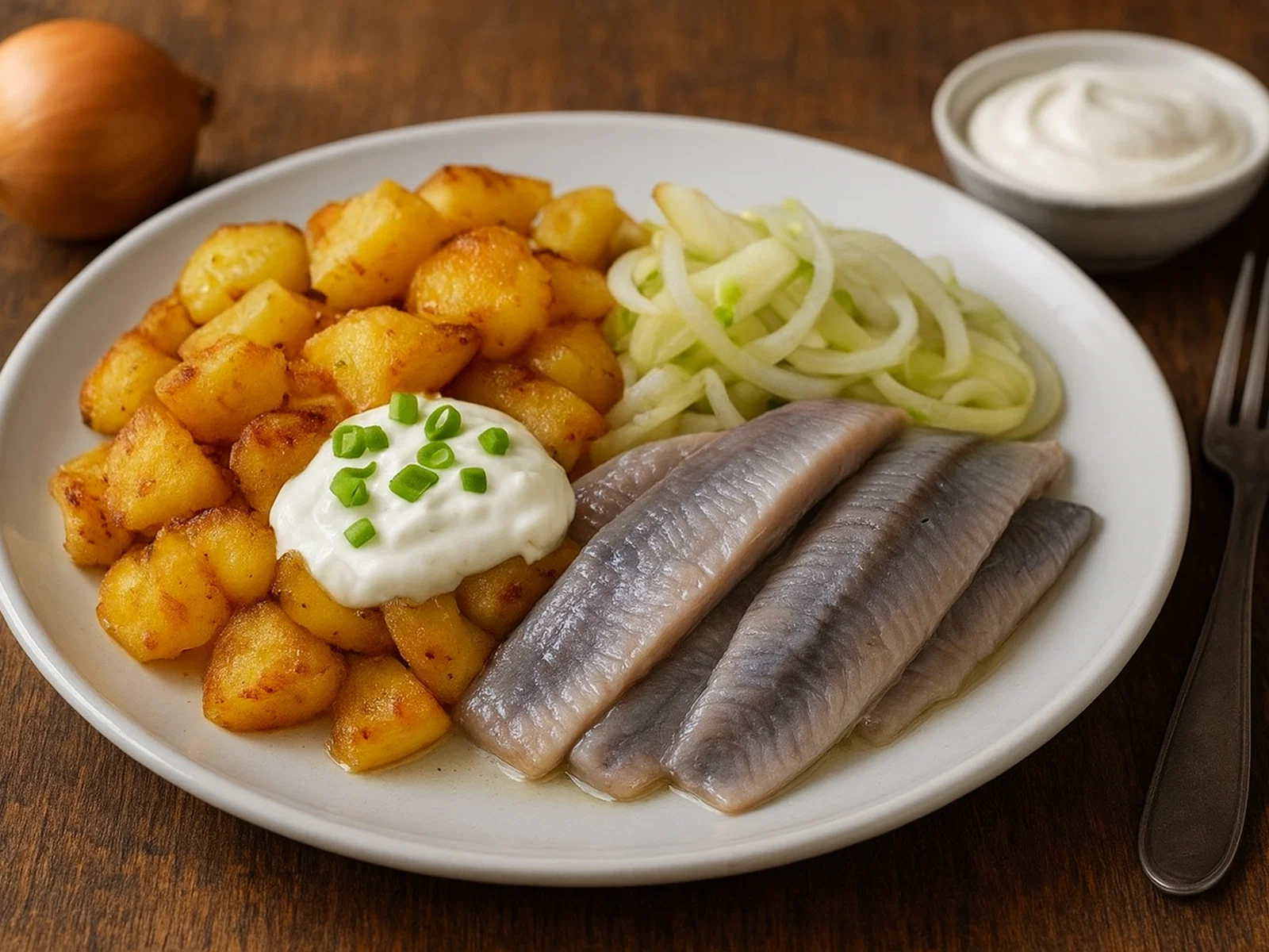 Priddhas an' Herrin – Norddeutsche Bratkartoffeln mit Matjes