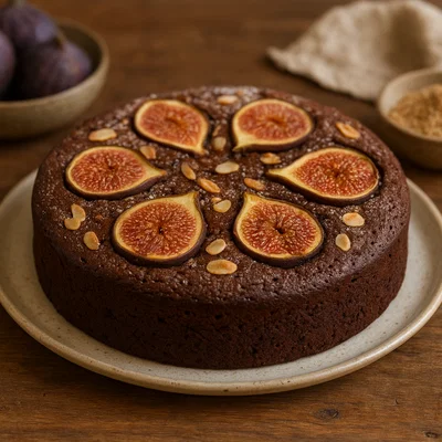 Feigen-Schokoladenkuchen mit Mandeln