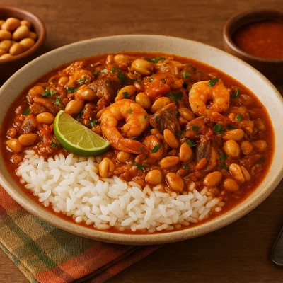 Arroz de Hauçá – Brasilianischer Reis mit getrocknetem Fisch, Garnelen und Erdnüssen