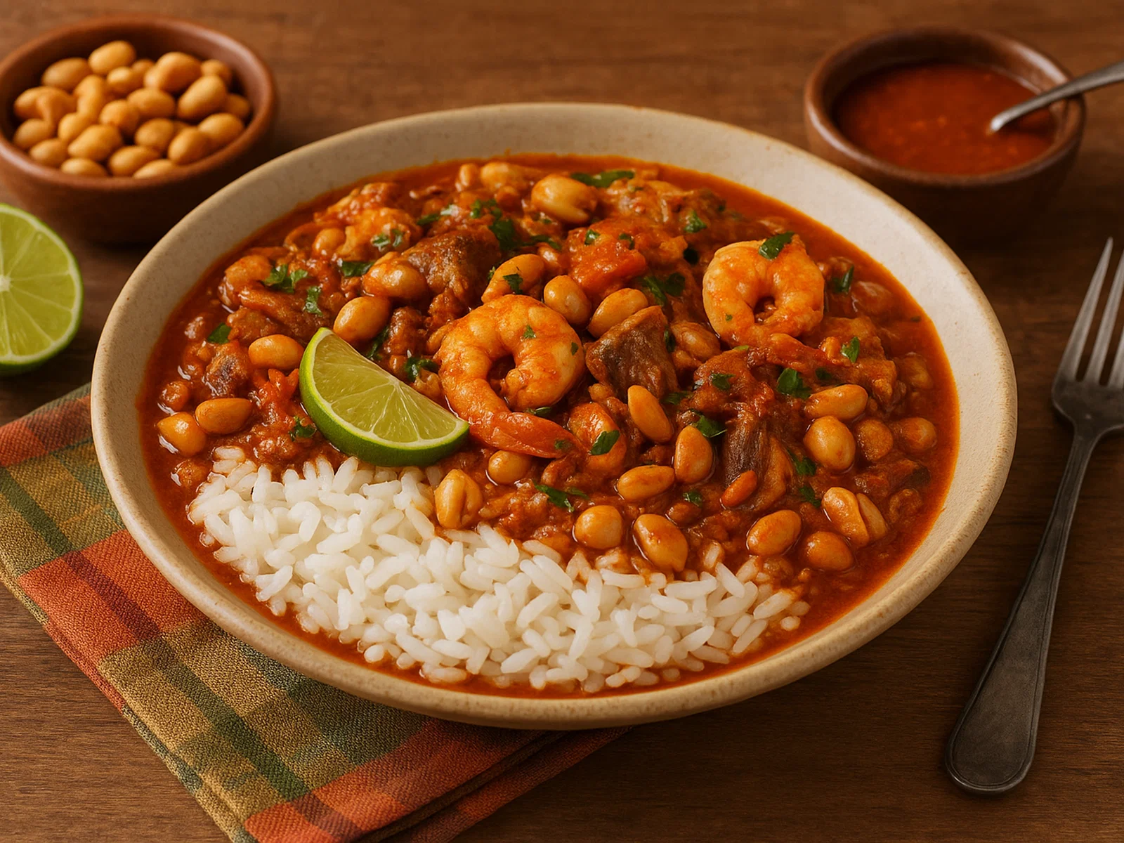 Arroz de Hauçá – Brasilianischer Reis mit getrocknetem Fisch, Garnelen und Erdnüssen