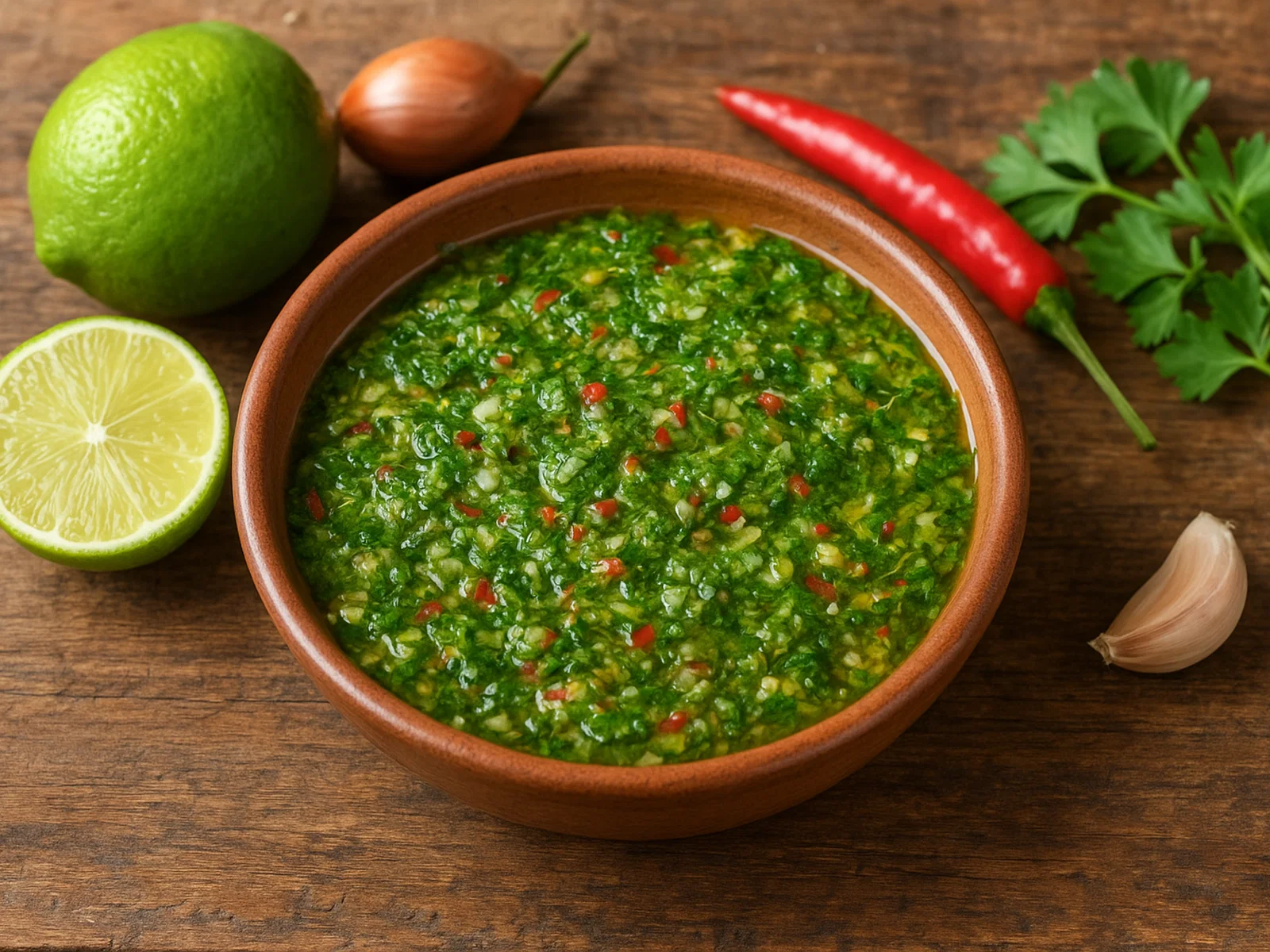 Karibische Sauce Chien (würzige Limetten-Kräutersauce)