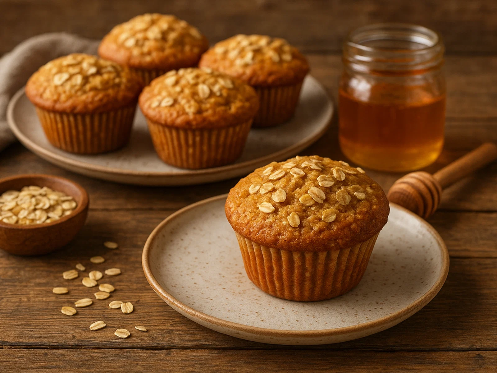 Honig-Hafer-Muffins