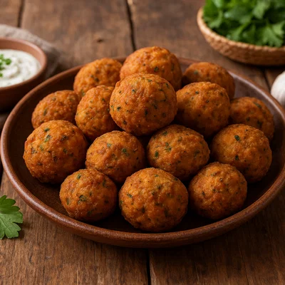 Batteniyyat – würzige Kartoffel-Kichererbsen-Bällchen