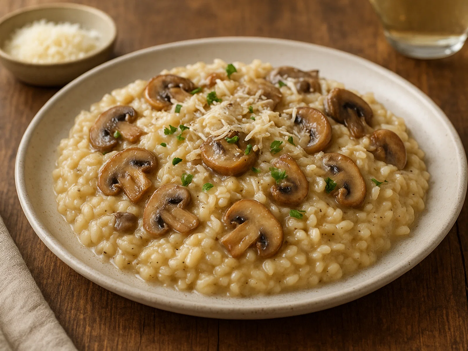 Cremiges Champignon-Risotto mit Parmesan