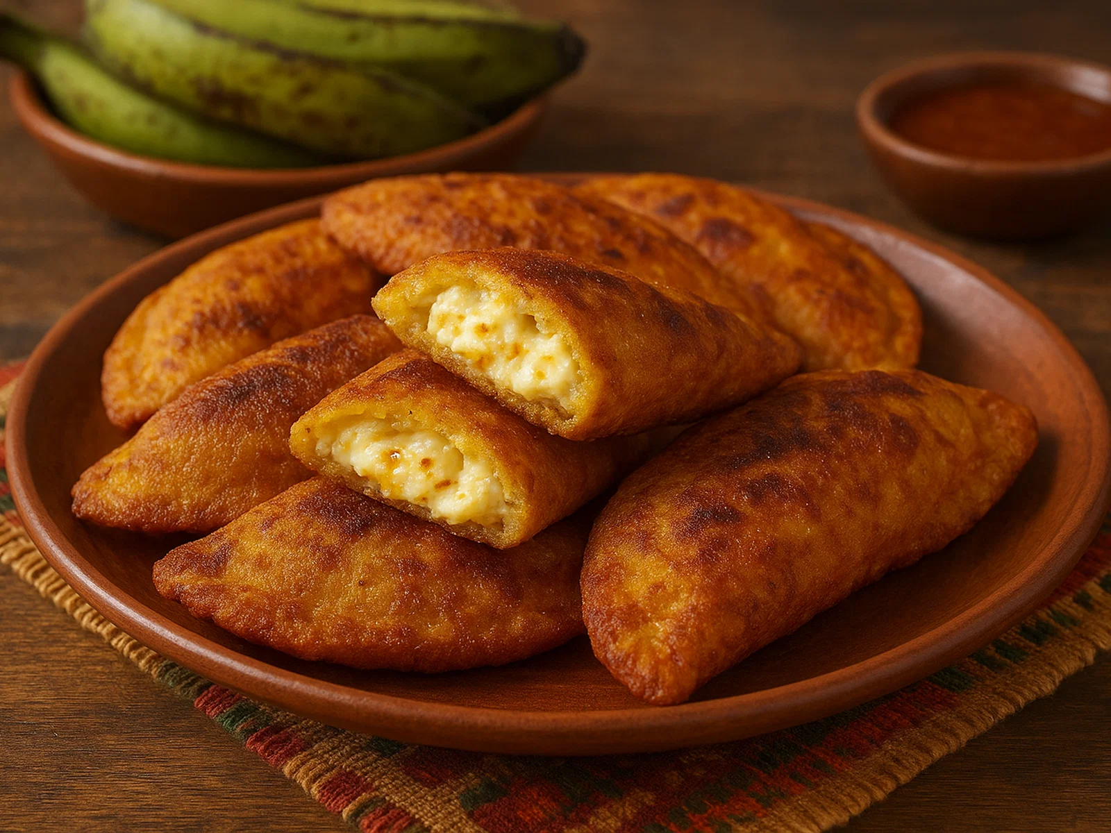 Empanadas de plátano mit Käsefüllung