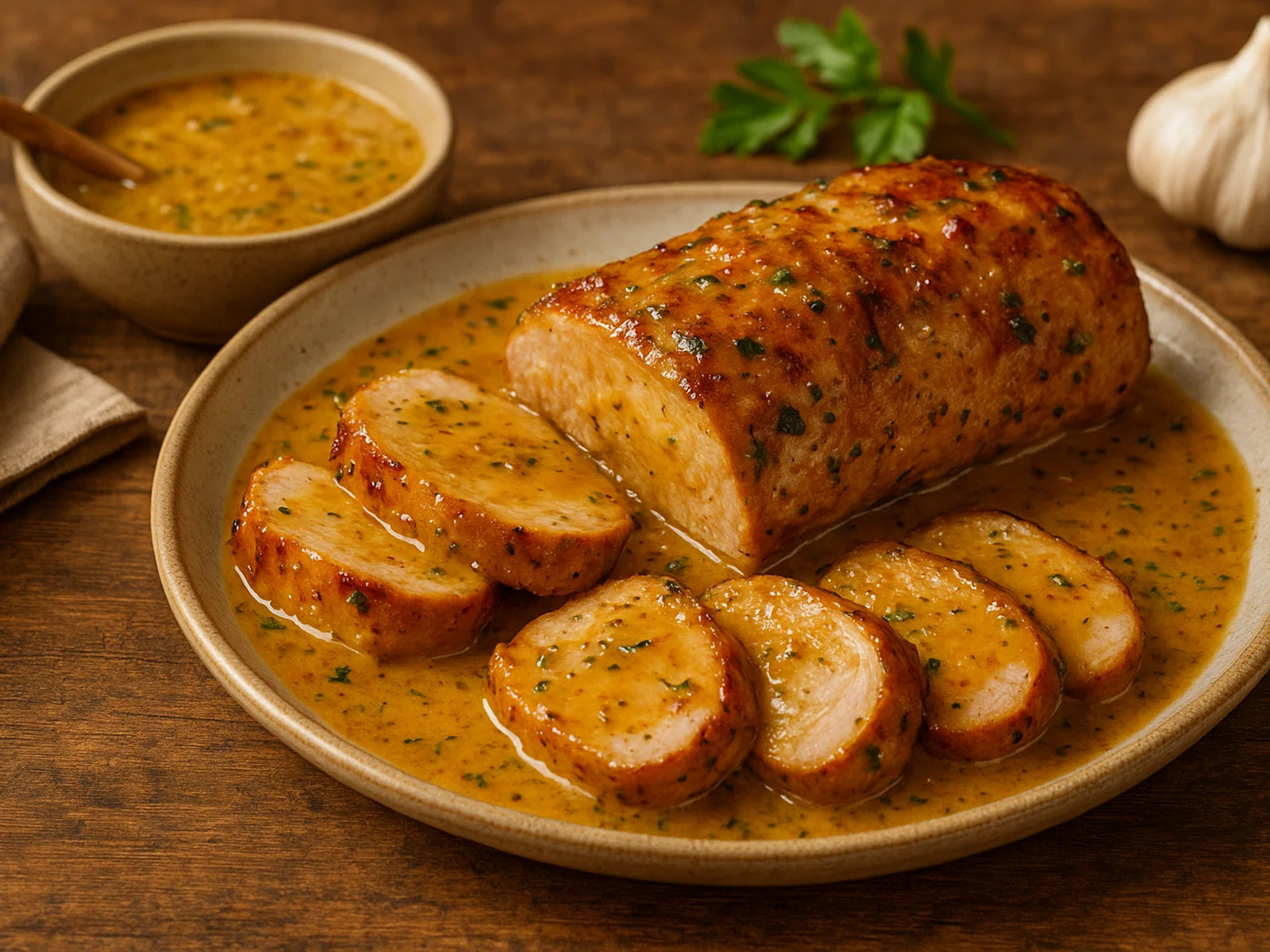Honig-Senf-Schweinefilet aus dem Ofen