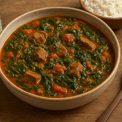 Gboma Dési – Westafrikanischer Spinat-Tomaten-Eintopf