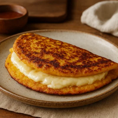 Venezolanische Cachapas mit Käsefüllung