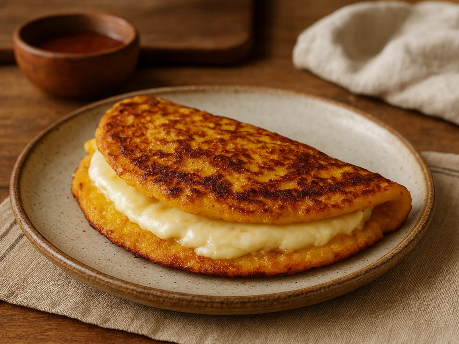 Venezolanische Cachapas mit Käsefüllung