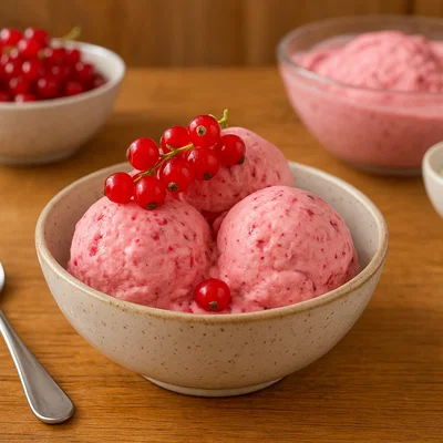 Cremiges Johannisbeer-Joghurteis ohne Eismaschine