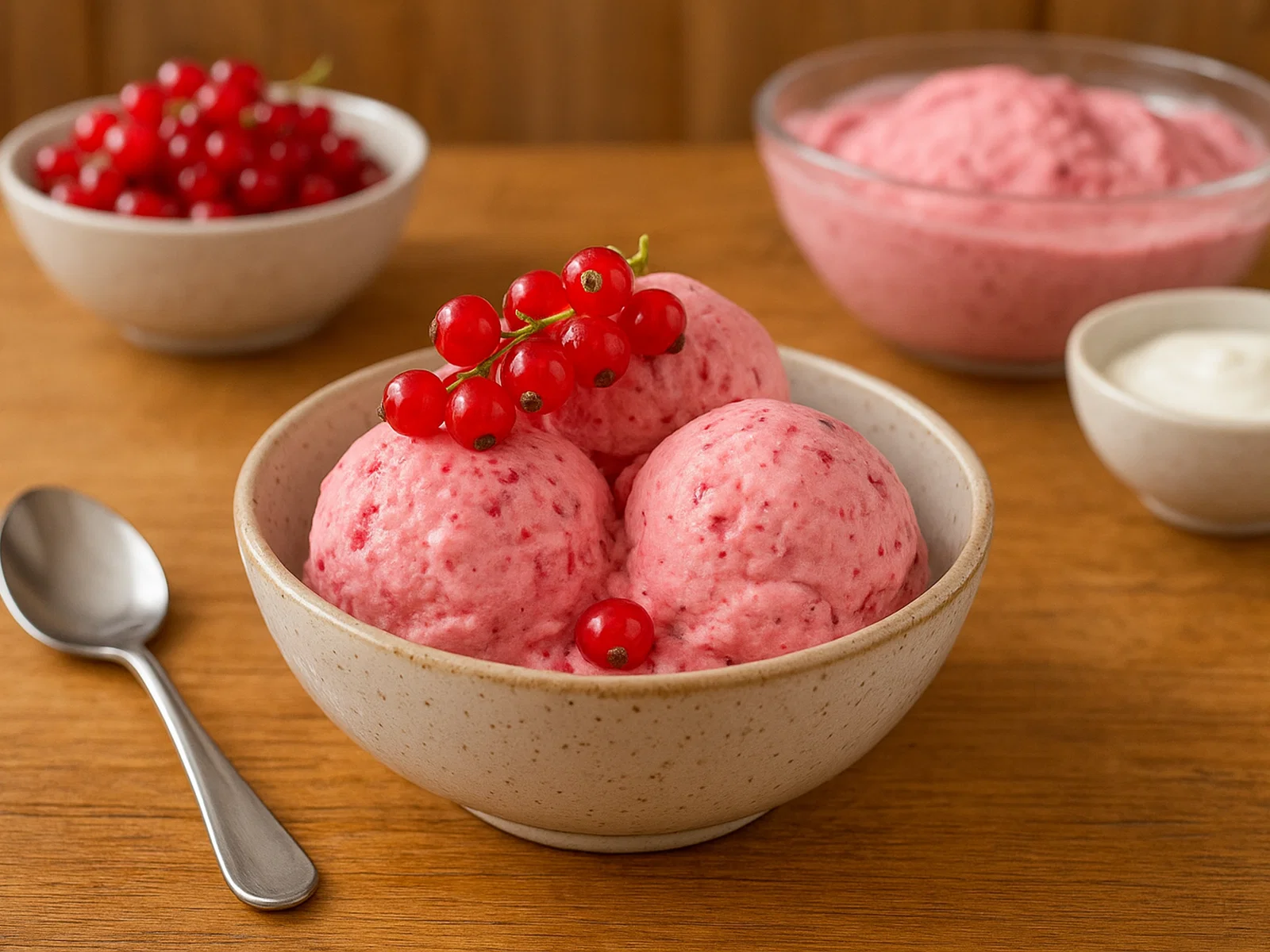 Cremiges Johannisbeer-Joghurteis ohne Eismaschine