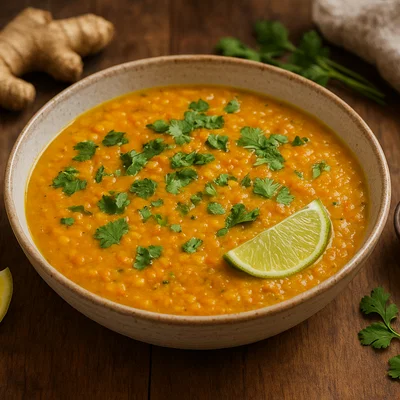 Linsensuppe mit Kokosmilch und orientalischen Gewürzen