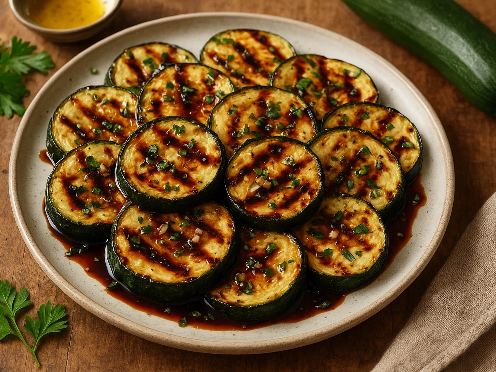 Gegrillte Zucchini mit Balsamico-Glasur