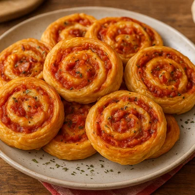 Blätterteig-Pizzaschnecken