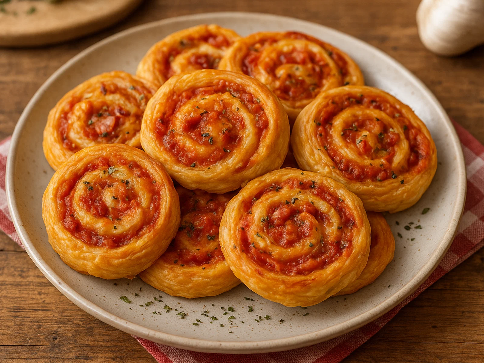 Blätterteig-Pizzaschnecken
