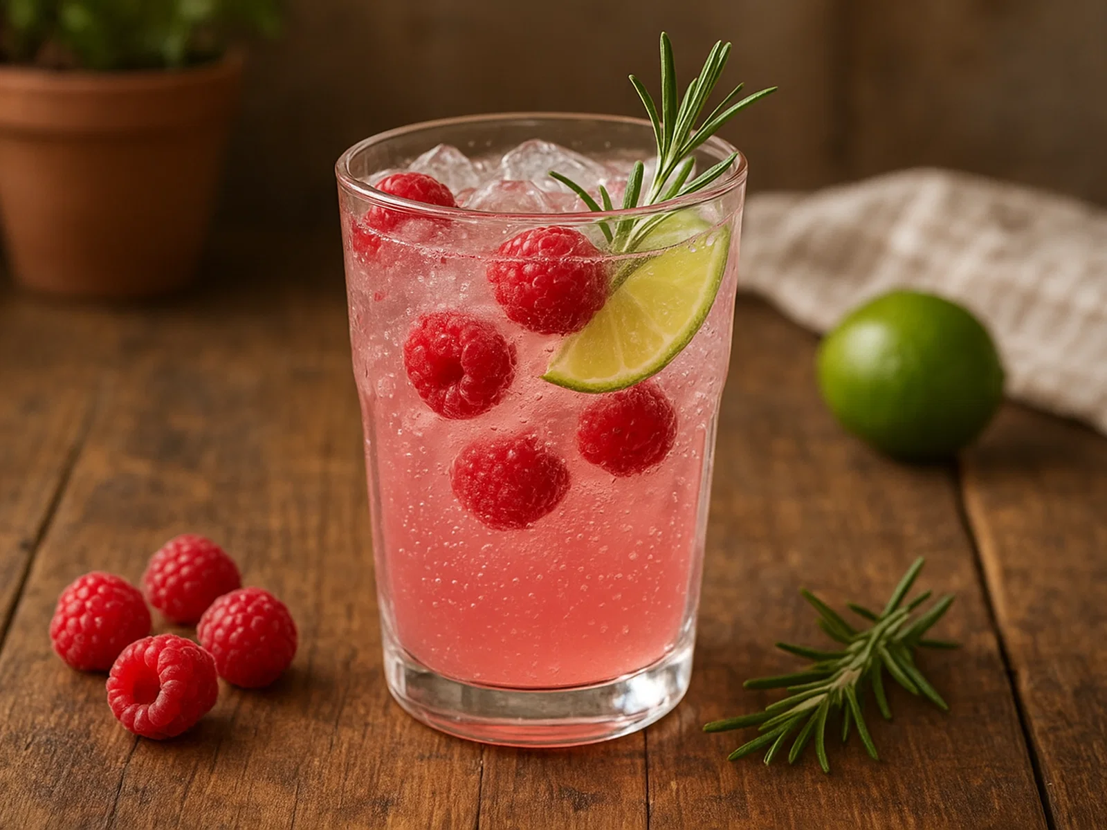 Himbeer-Rosmarin-Fizz