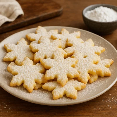 Zarte Schneeflöckchen-Plätzchen