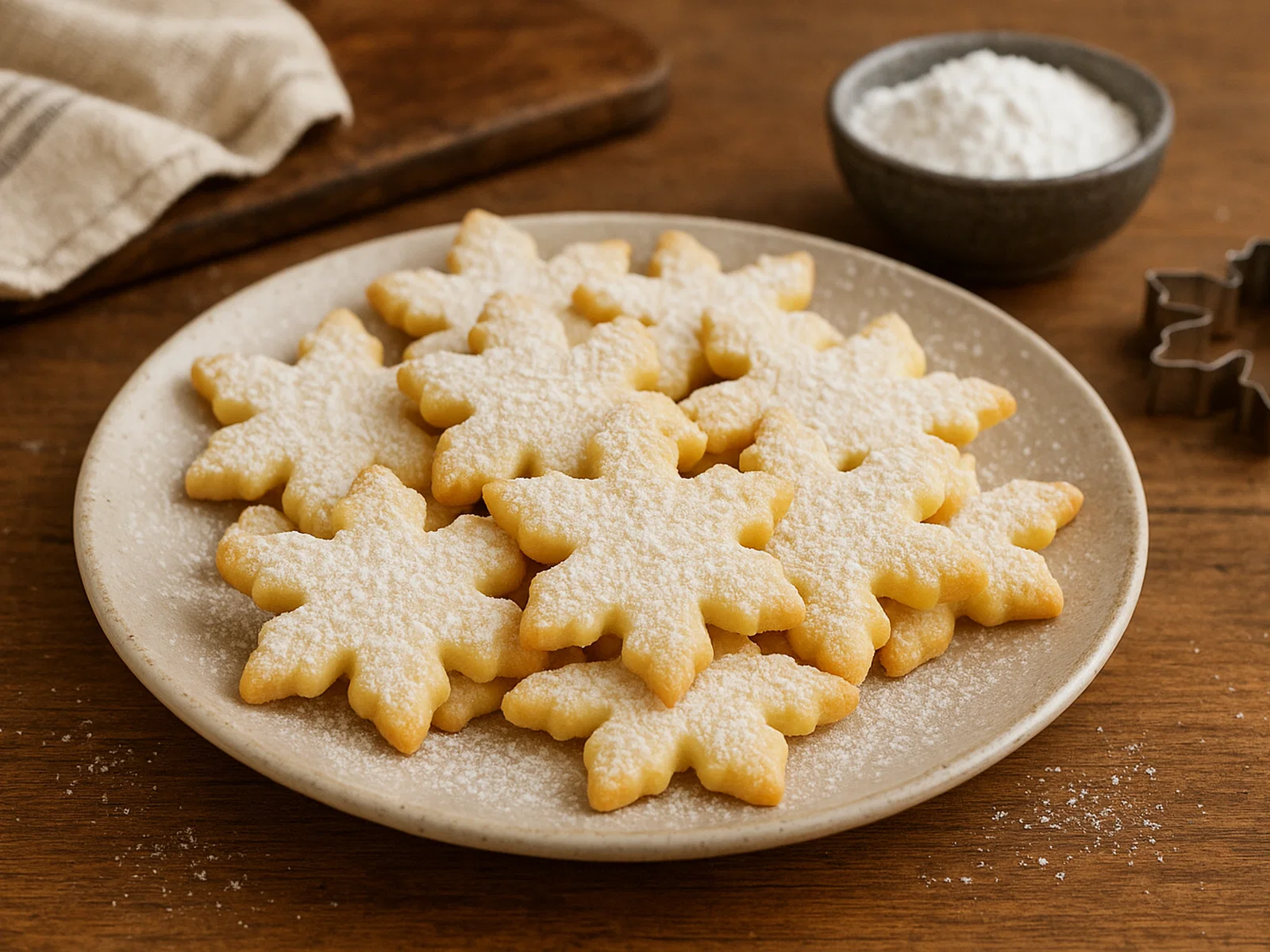 Zarte Schneeflöckchen-Plätzchen