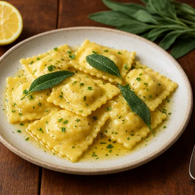 Ziegenkäse-Ravioli mit Salbeibutter
