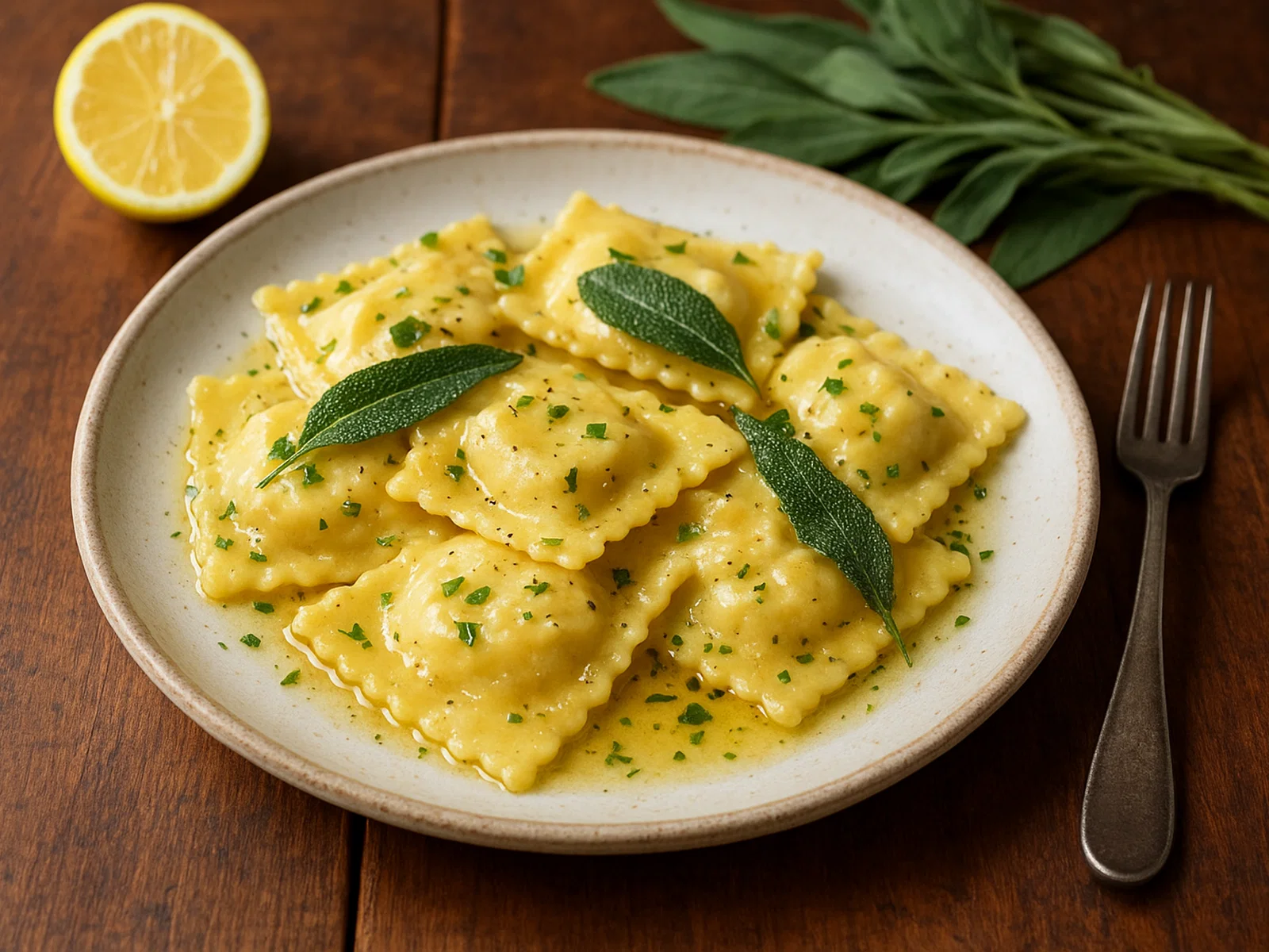 Ziegenkäse-Ravioli mit Salbeibutter
