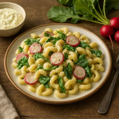 Radieschen-Pasta mit Zitronen-Ricotta-Sauce