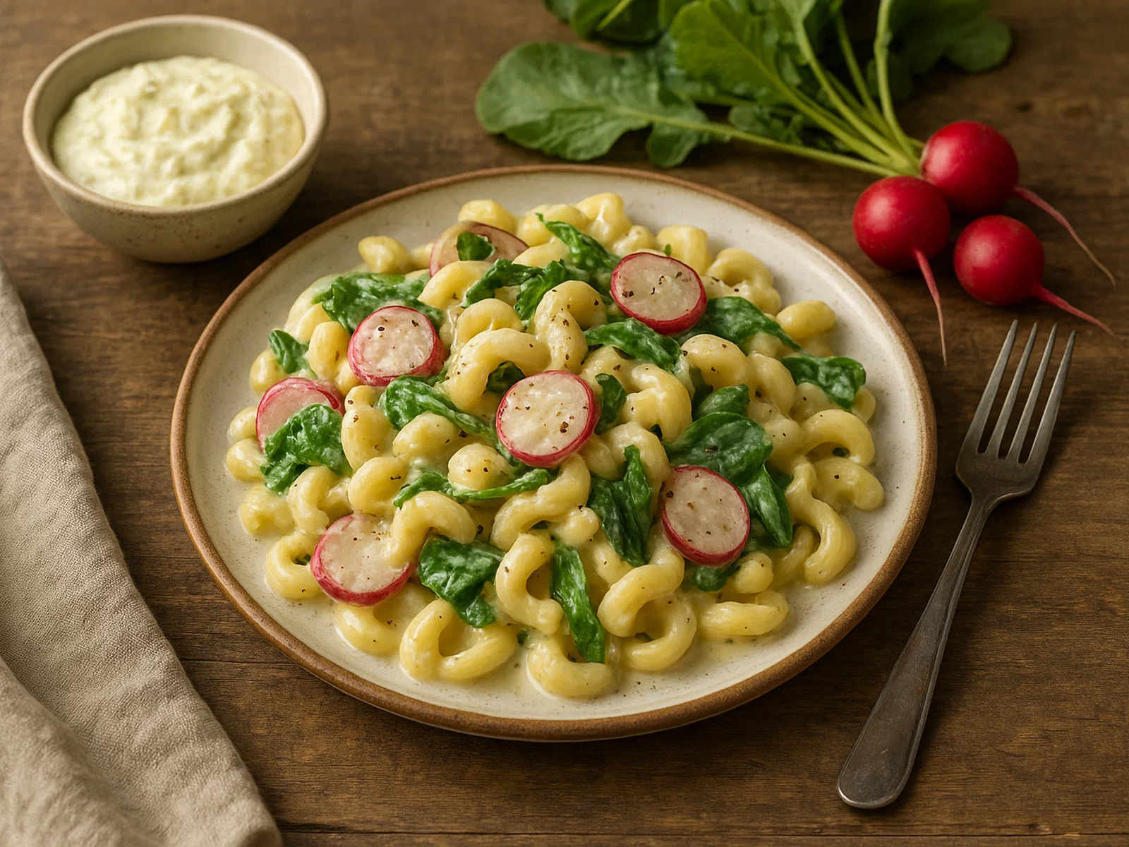 Radieschen-Pasta mit Zitronen-Ricotta-Sauce