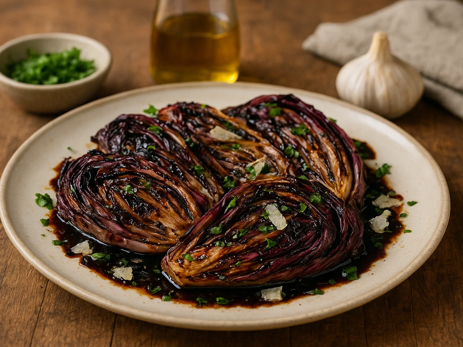 Gegrillter Radicchio mit Balsamico-Reduktion