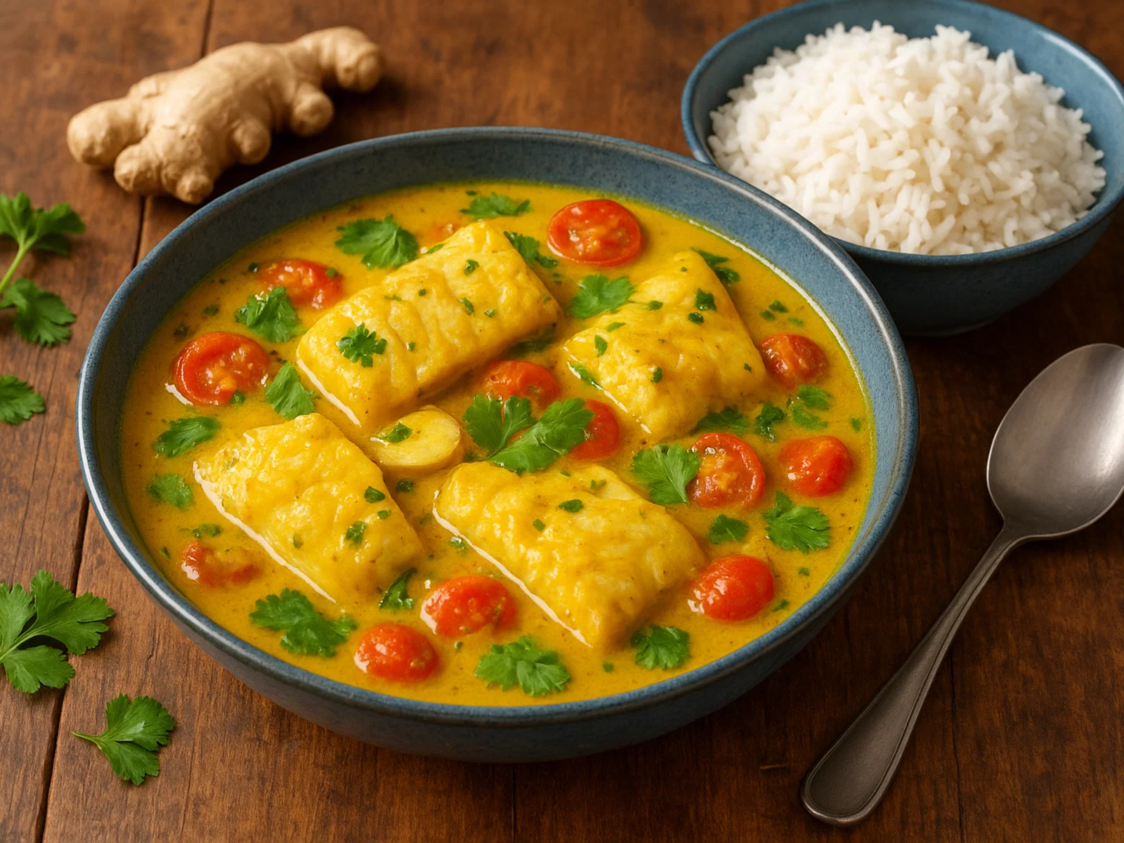 Aromatisches Fischcurry mit Kokosmilch