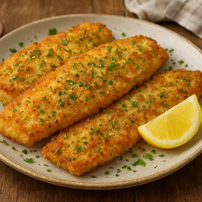 Knusprig gebratener Fisch mit Zitronen-Kräuter-Panade