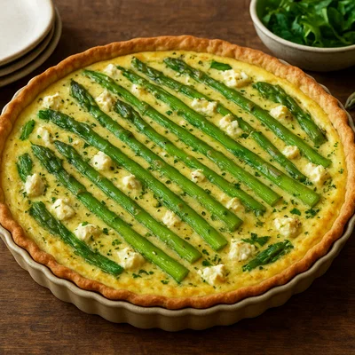 Quiche mit grünem Spargel und Feta