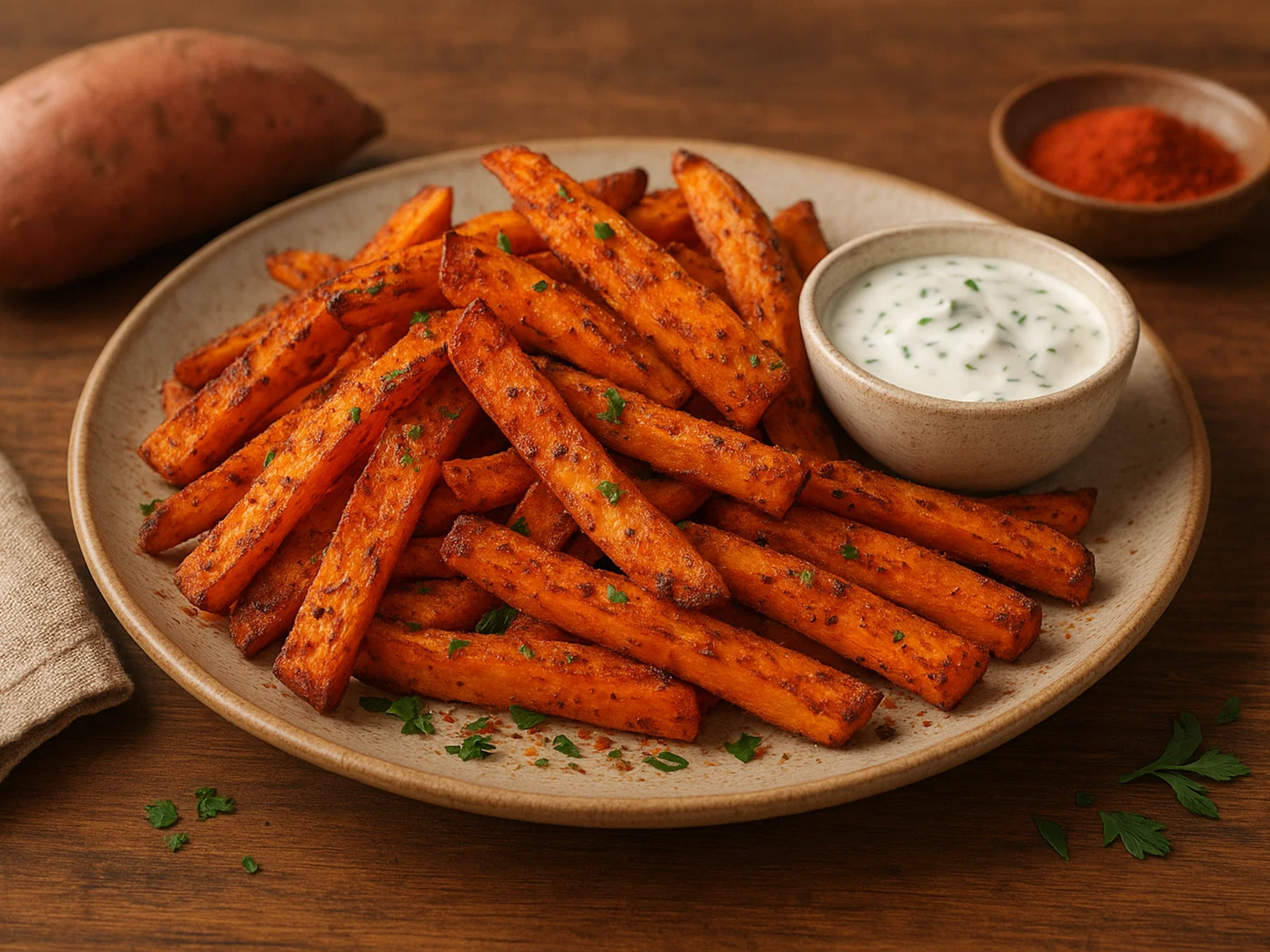 Knusprige Kumara-Fries aus dem Ofen