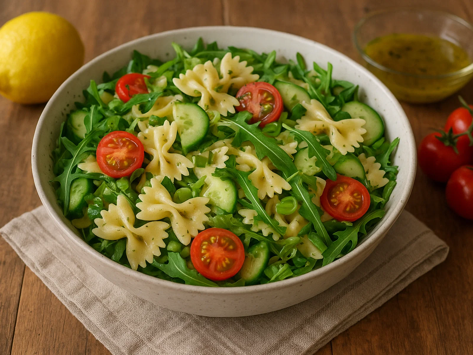 Frühlings-Pasta-Salat mit Rucola