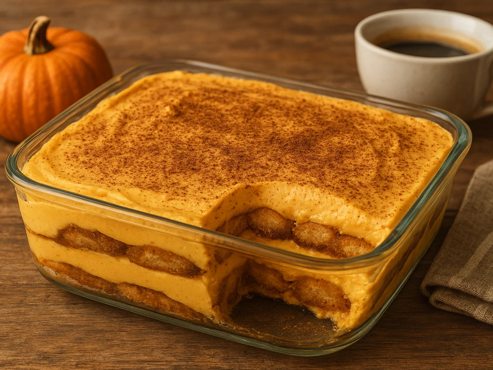 Herbstliches Kürbis-Tiramisu mit Espresso und Mascarpone