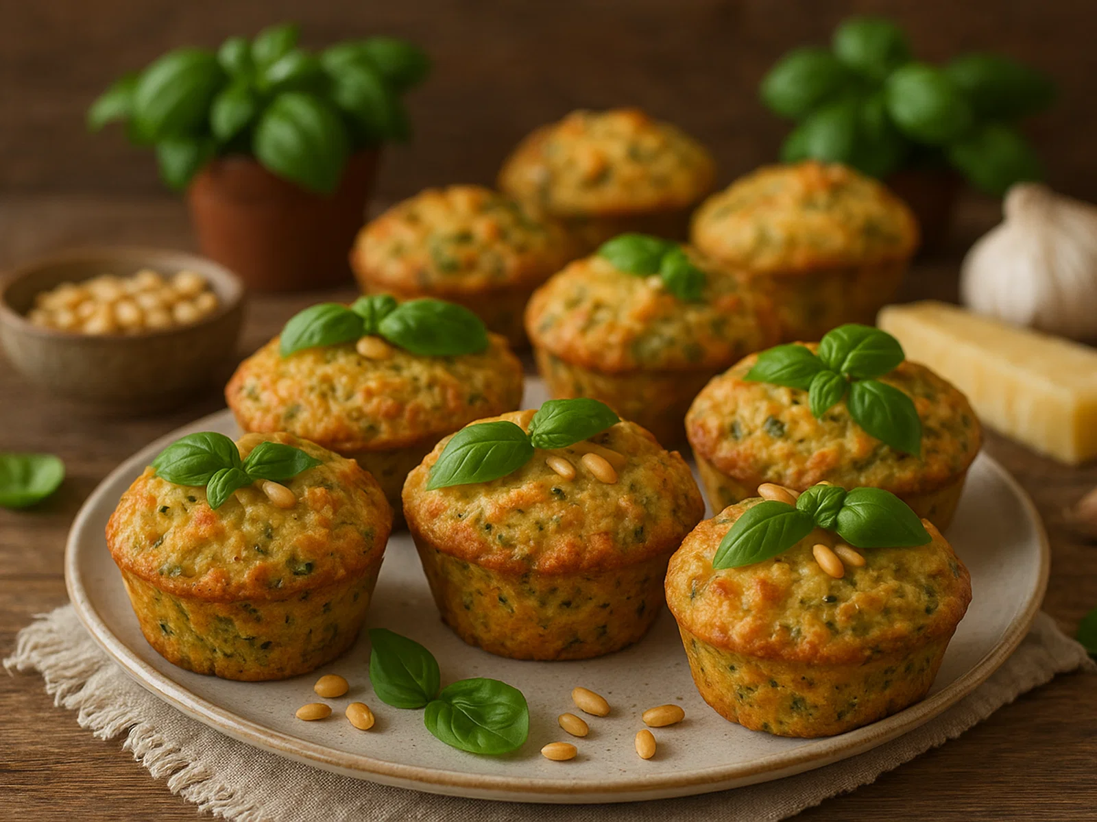 Herzhafte Pesto-Parmesan-Muffins