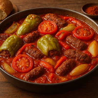 Sarajevski Sahan – bosnische Gemüsepfanne mit Hackfleisch und Tomatensauce