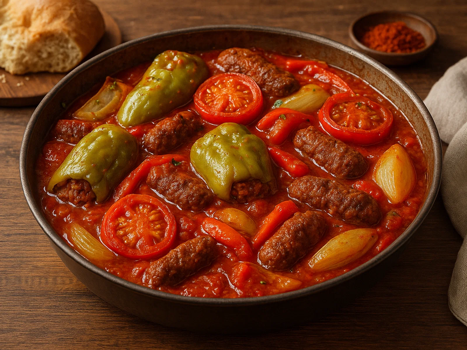 Sarajevski Sahan – bosnische Gemüsepfanne mit Hackfleisch und Tomatensauce