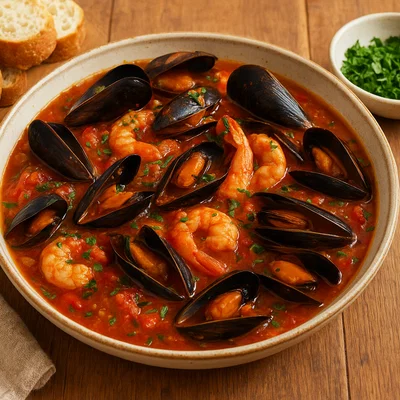 Buzara – Muscheln oder Scampi in Weißwein-Knoblauch-Sud