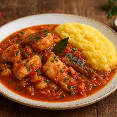 Dalmatinischer Brudet mit cremiger Polenta