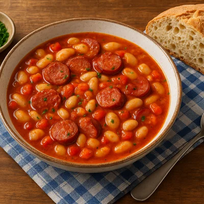 Grah s kobasicom – Kroatischer Bohneneintopf mit Wurst