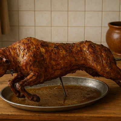 Janjetina s ražnja – Kroatisches Lamm am Spieß