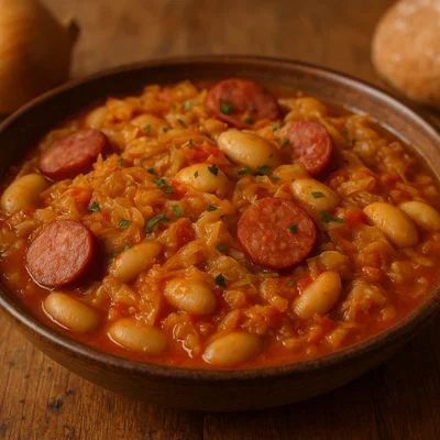 Grah i zelje – Bohnen mit Sauerkraut und Wurst