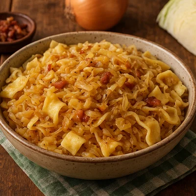 Krpice sa zeljem – Teigfleckerl mit karamellisiertem Weißkraut
