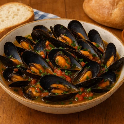 Dagnje na buzaru – Kroatische Miesmuscheln in Weißwein-Knoblauch-Sud
