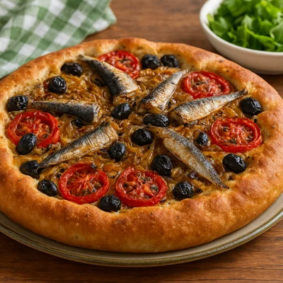 Viška pogača – gefüllte Focaccia mit Sardellen von der Insel Vis