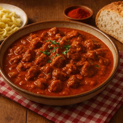 Ungarischer Perkelt – scharfer Paprika-Fleisch-Schmortopf