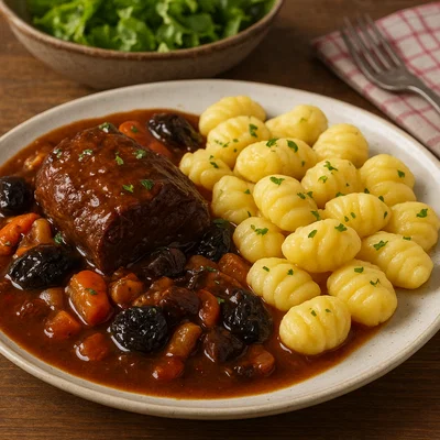 Pašticada s njokima – dalmatinischer Rindsschmorbraten mit Gnocchi