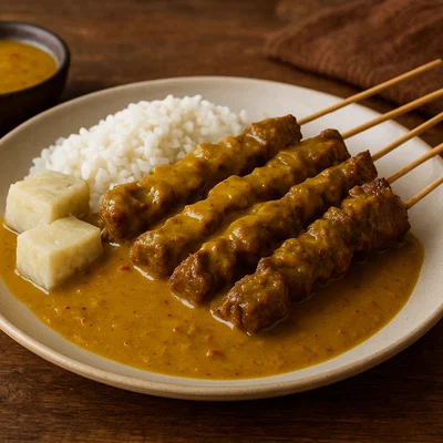 Sate Padang – Rinderspieße mit dicker Gewürzsoße