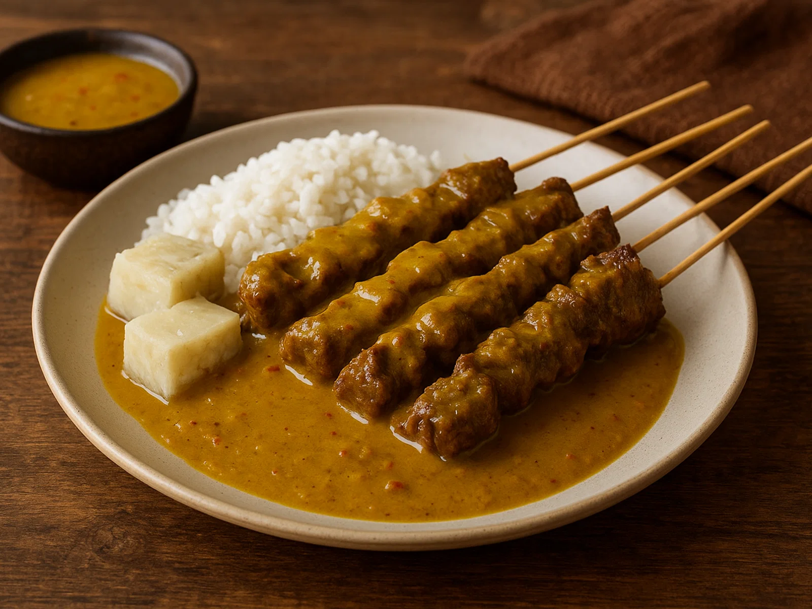 Sate Padang – Rinderspieße mit dicker Gewürzsoße