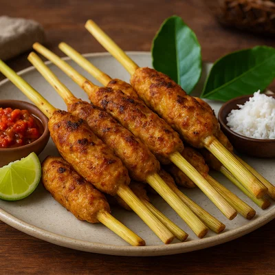 Sate Lilit – Balinesische Fleischspieße mit Kokos und Zitronengras