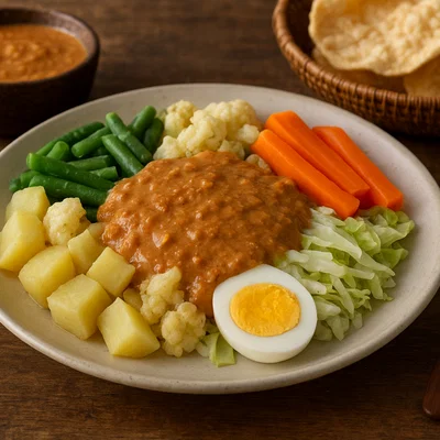 Gado-Gado – Indonesischer Gemüsesalat mit Ei und Erdnusssoße